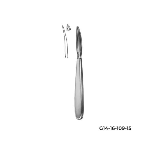 G14 Surgical Kocher Goitre Enucleator is designed for precise thyroid tissue dissection and goitre enucleation during endocrine surgical procedures.