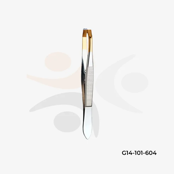 Professional Precision Slant-Tip Tweezers Gold Plated