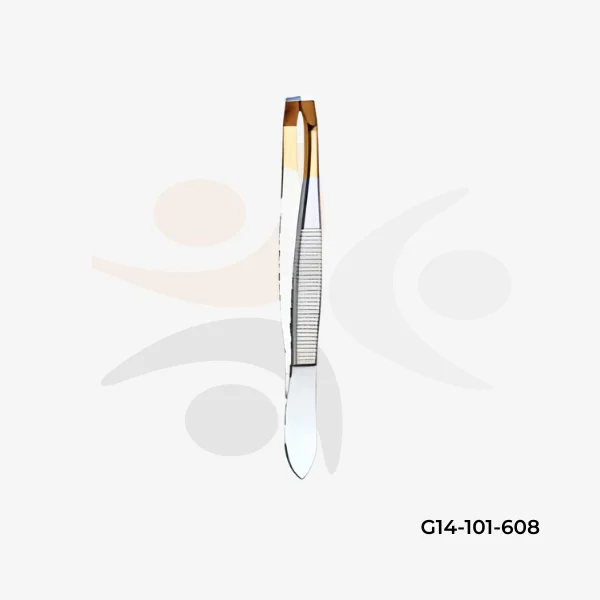 Professional Slant-Square Tip Tweezers Gold Plated